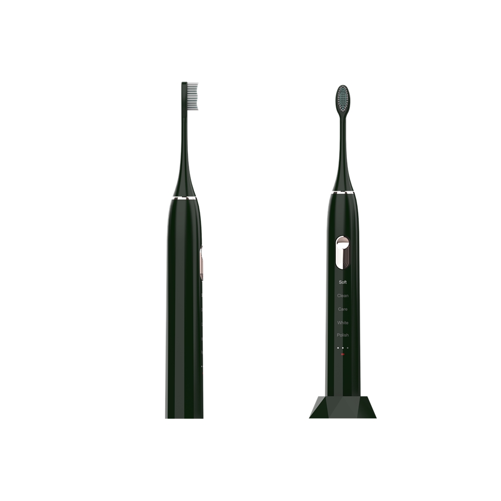 Zwarte USB oplaadbare elektrische tandenborstel leverancier-3